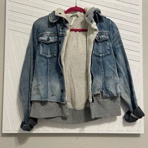 Free people denim jacket with hood